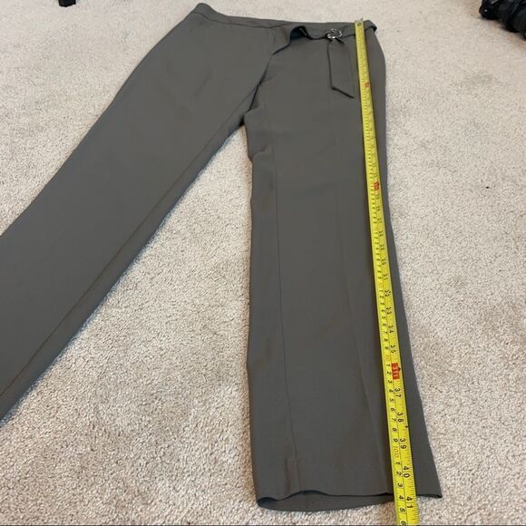 TRISTAN khaki green Flowey tapered belted dress pants trousers Sz 8 - Picture 8 of 9